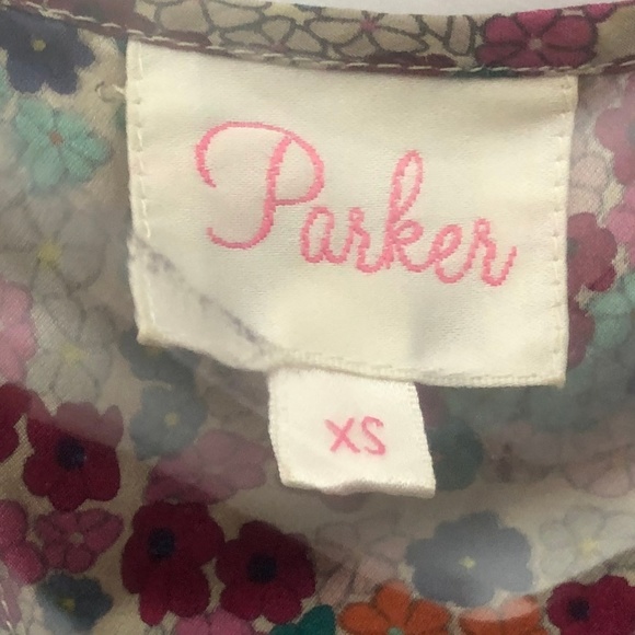 PARKER 100% silk abstract floral pattern size xs - Picture 8 of 9